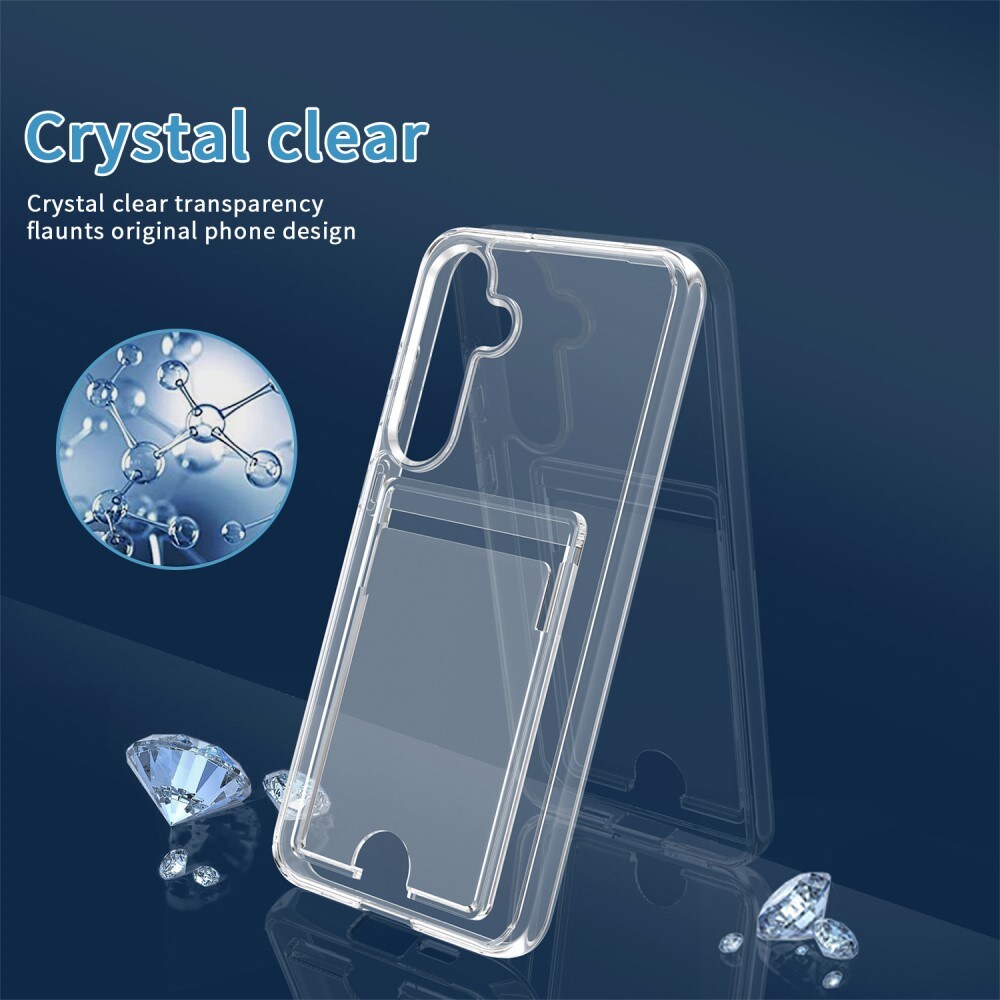 Samsung Galaxy S25 Plus Hybridcover med indbygget kortholder, Gennemsigtig