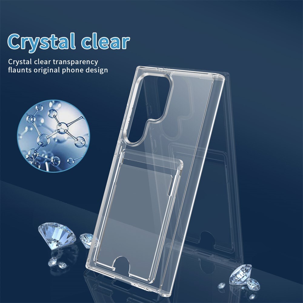 Samsung Galaxy S25 Ultra Hybridcover med indbygget kortholder, Gennemsigtig