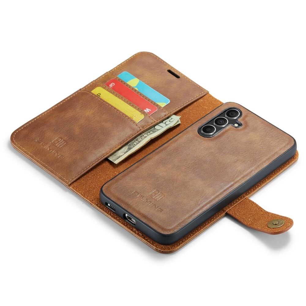 Samsung Galaxy A36 Pungetui med aftageligt cover, Cognac