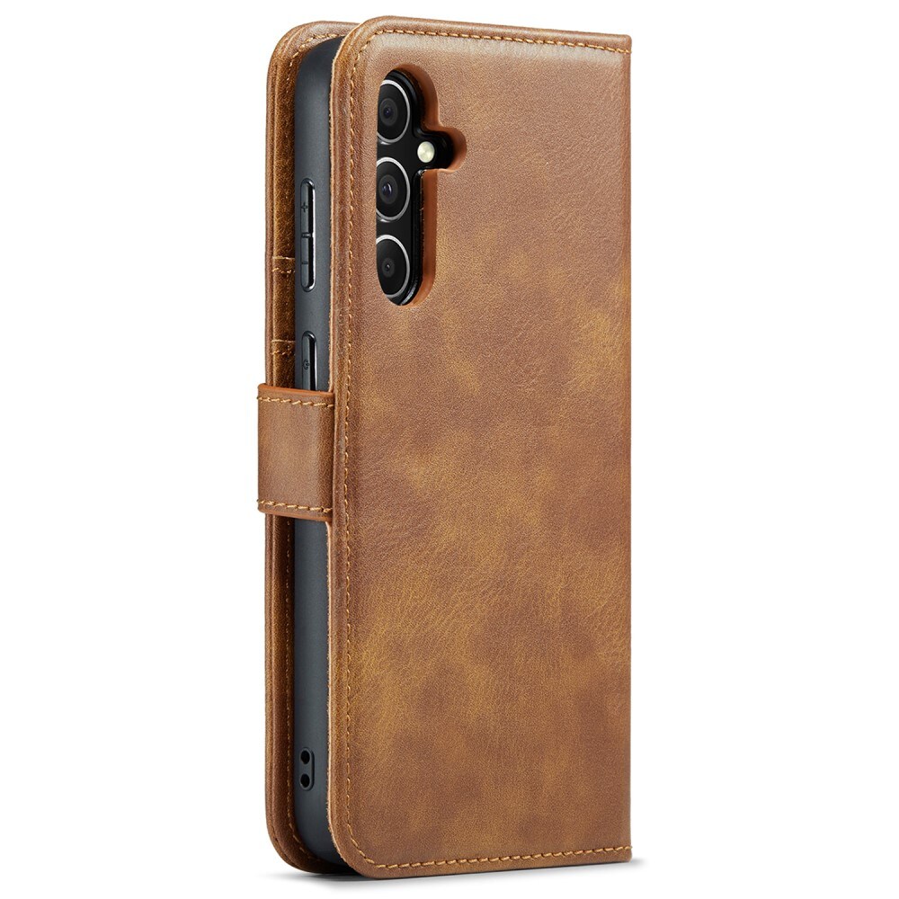 Samsung Galaxy A36 Pungetui med aftageligt cover, Cognac