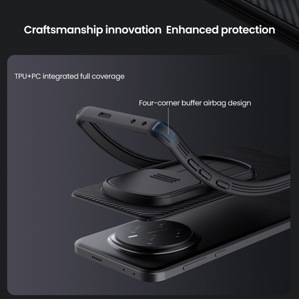 Honor Magic7 Pro Cover med kamerabeskyttelse - CamShield, Sort