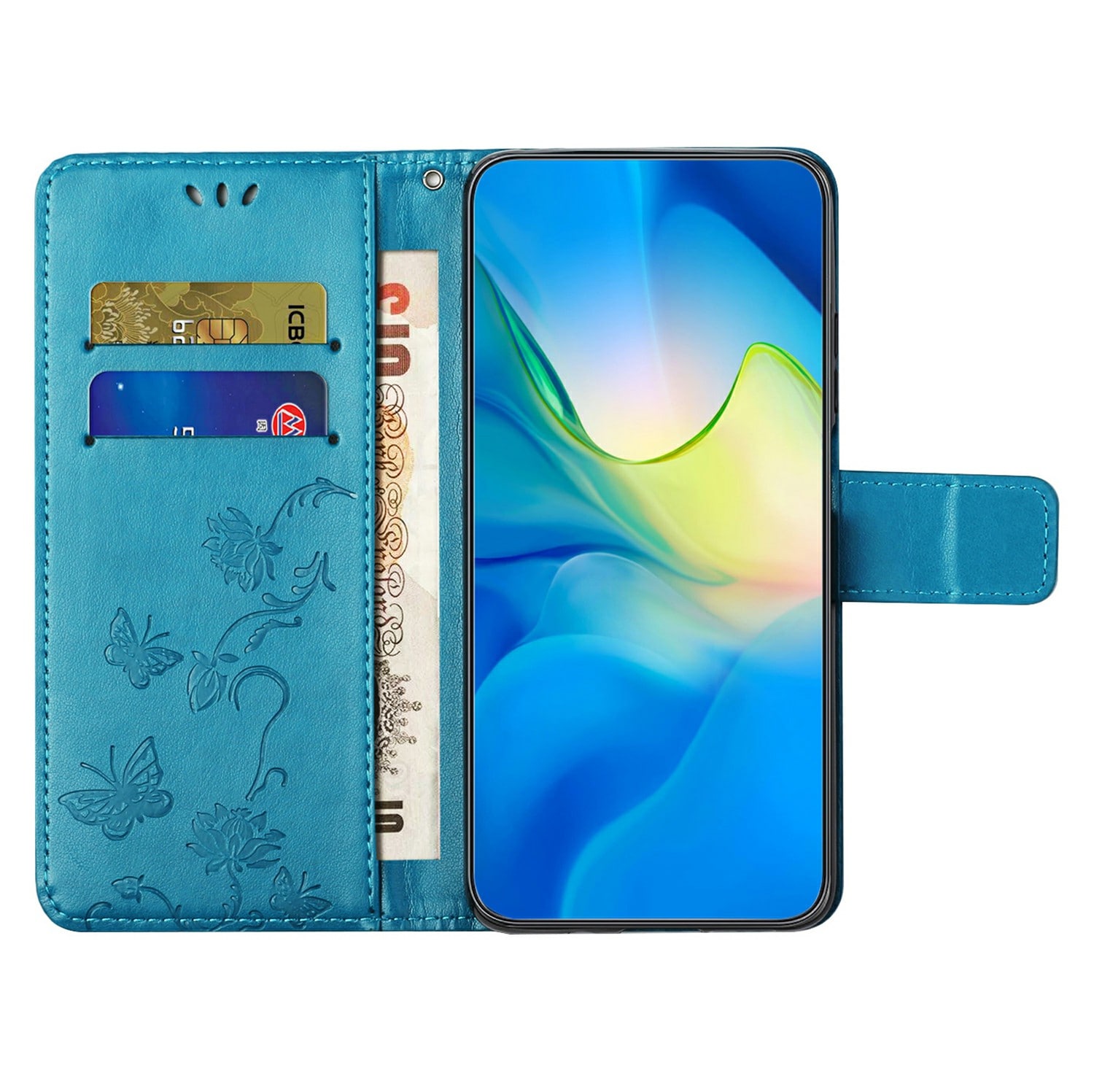 Samsung Galaxy A26 Mobiletui med sommerfugle, Blå