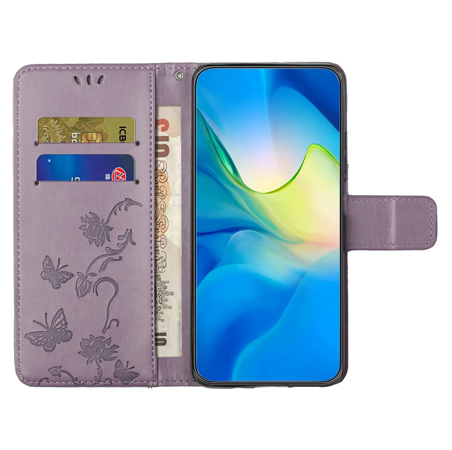 Samsung Galaxy A17 Mobiletui med sommerfugle, Lilla