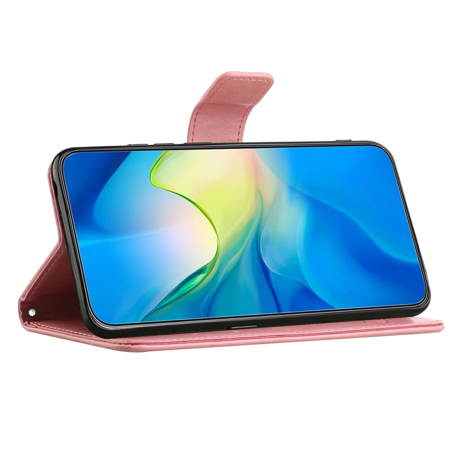 Samsung Galaxy A17 Mobiletui med sommerfugle, Lyserød