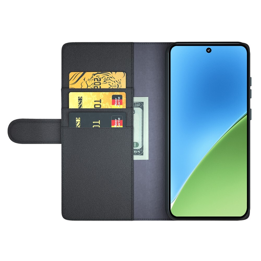 Xiaomi 15 Slankt mobiletui i ægte læder, Sort
