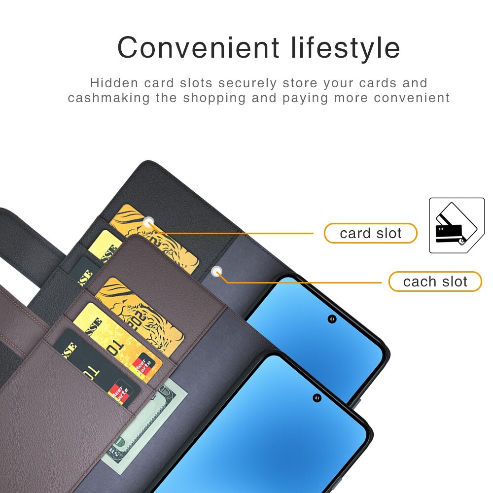 Xiaomi 15 Slankt mobiletui i ægte læder, Sort