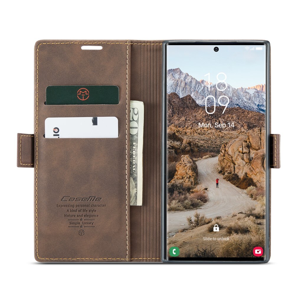 Samsung Galaxy S25 Ultra Slankt pungetui, Brun