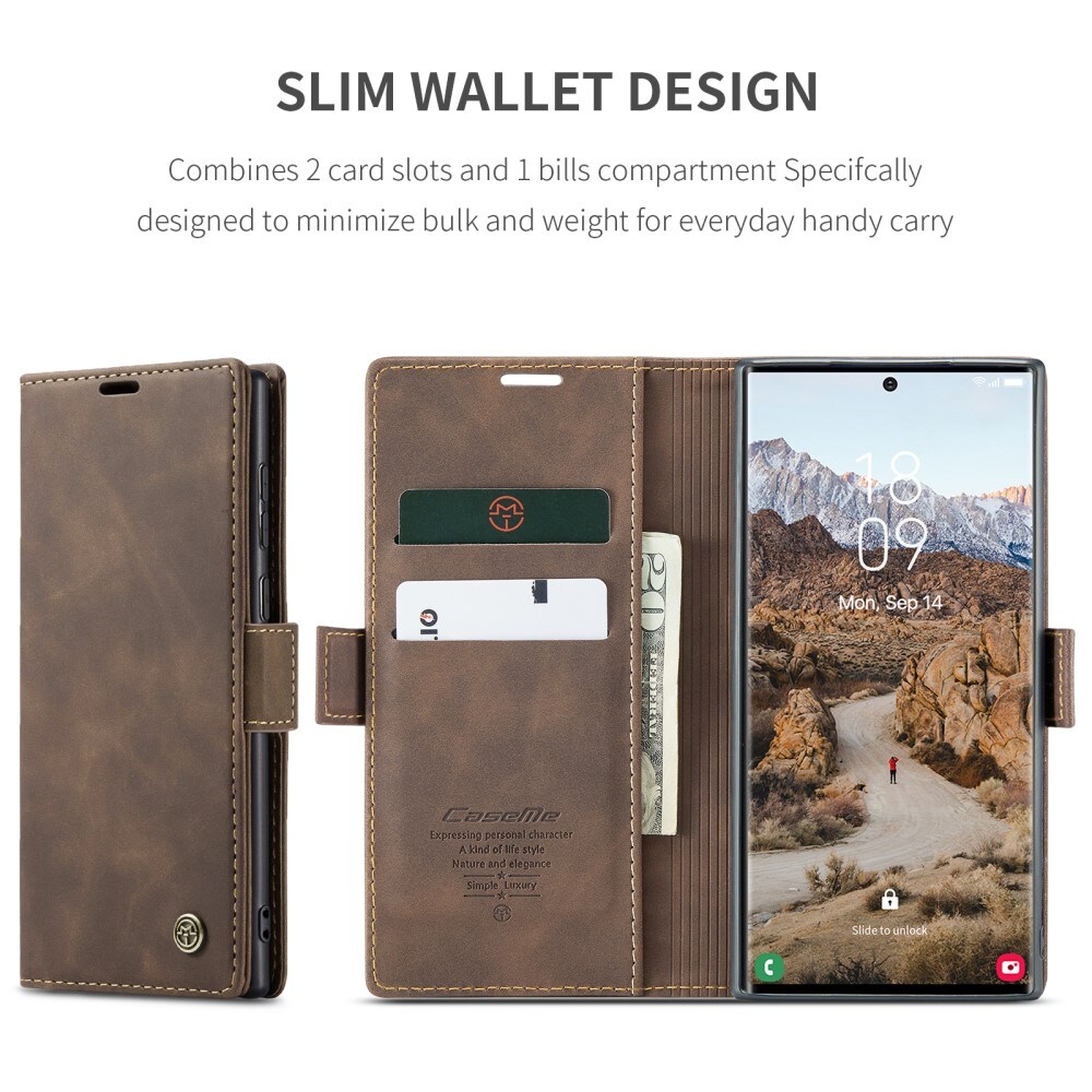 Samsung Galaxy S25 Ultra Slankt pungetui, Brun