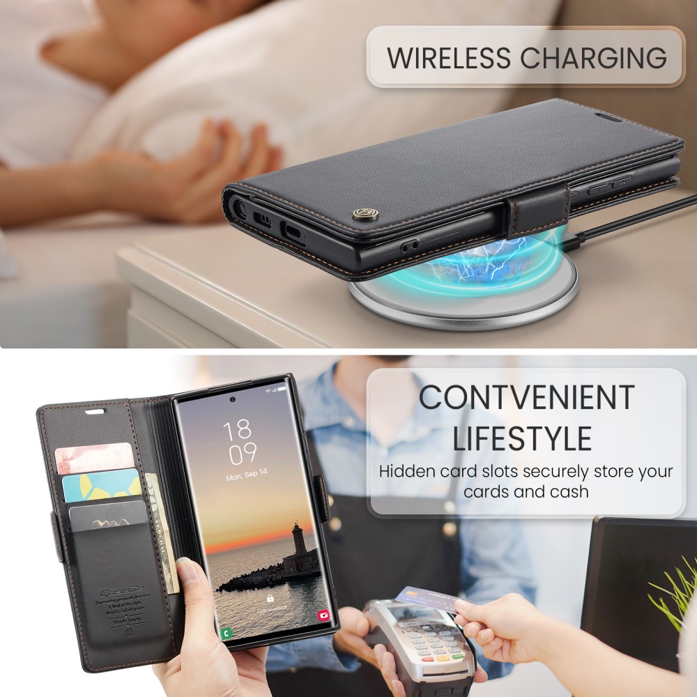 Samsung Galaxy S25 Ultra Slankt RFID-pungetui, Sort