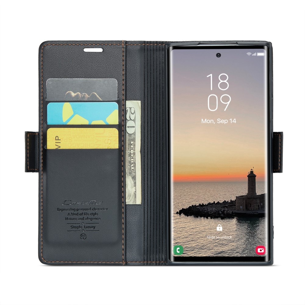 Samsung Galaxy S25 Ultra Slankt RFID-pungetui, Sort