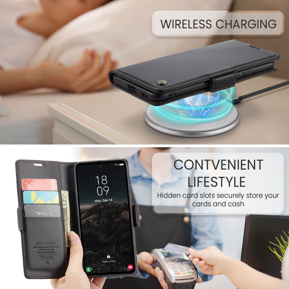 Samsung Galaxy S25 Slankt RFID-pungetui, Sort