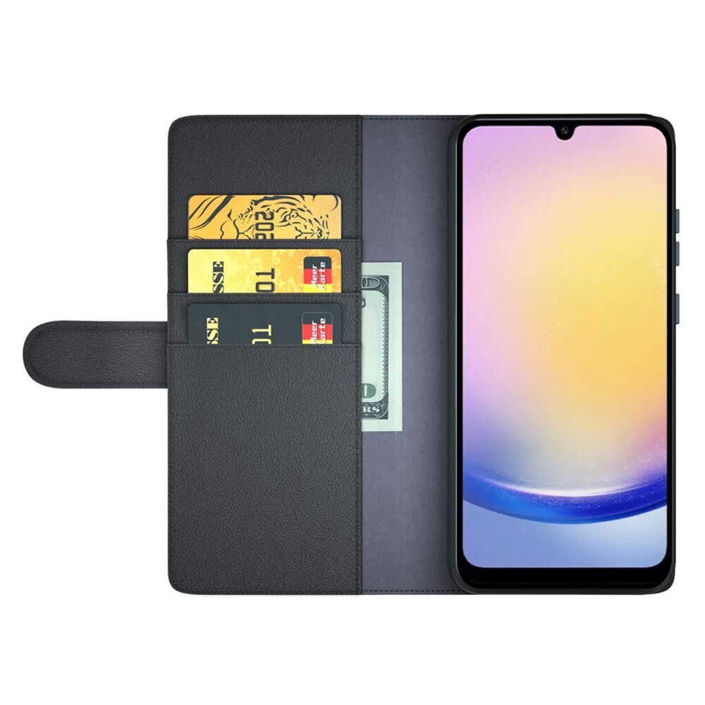 Samsung Galaxy A26 Slankt mobiletui i ægte læder, Sort