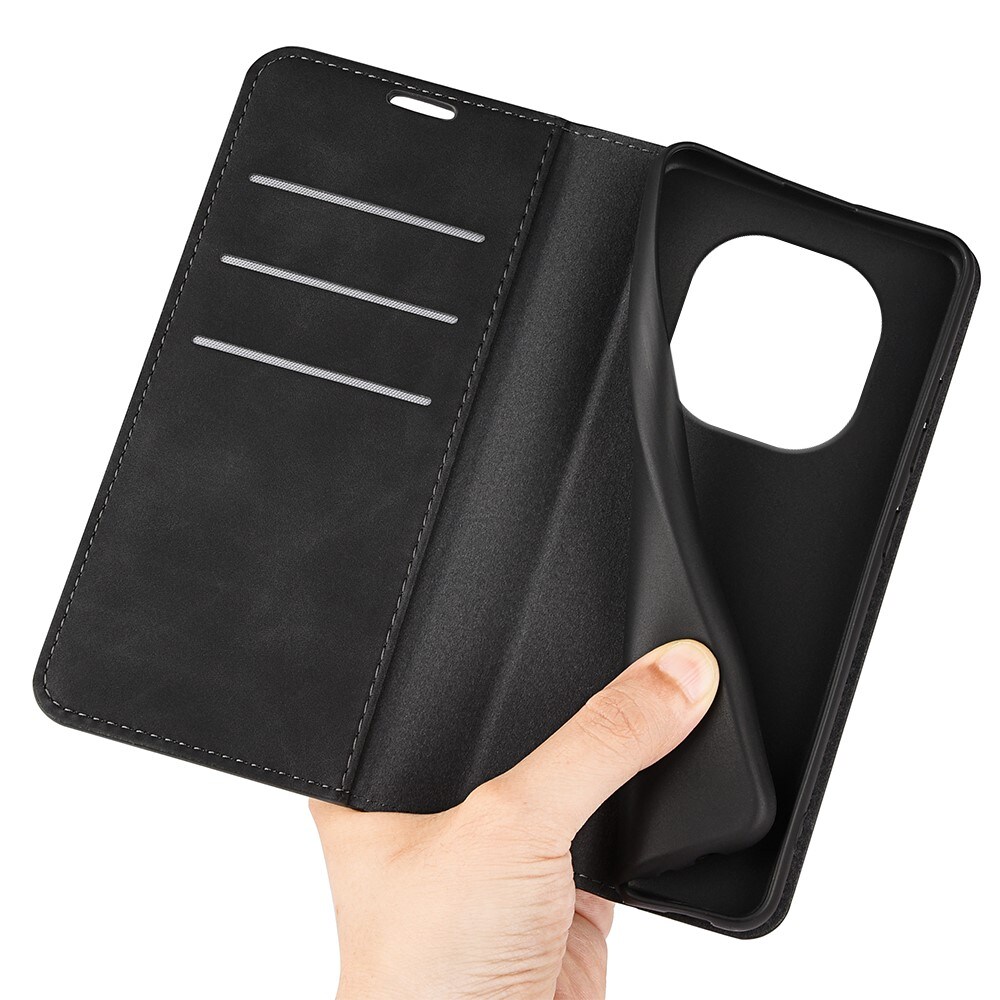 Xiaomi Redmi Note 14 Pro Plus Slankt etui med kortholder, Sort