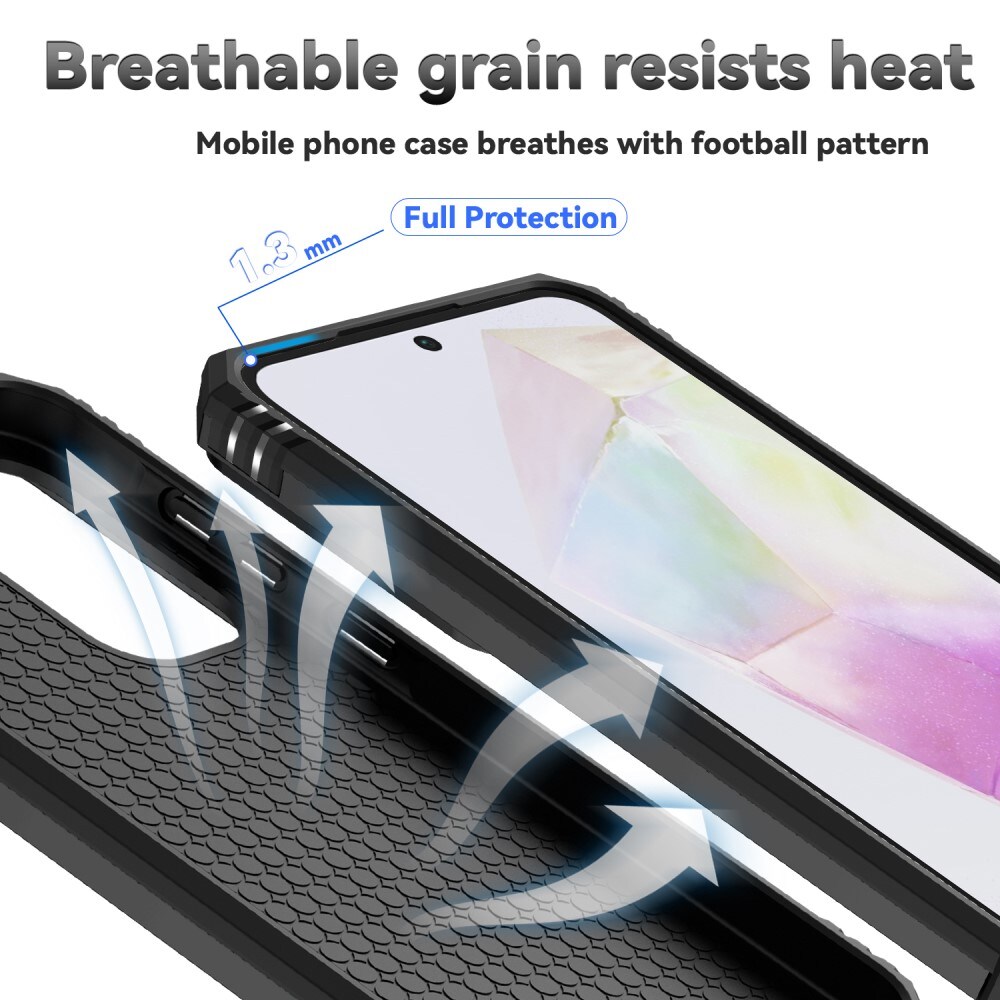 Samsung Galaxy A56 Cover med kamerabeskyttelse & fingerring, Sort