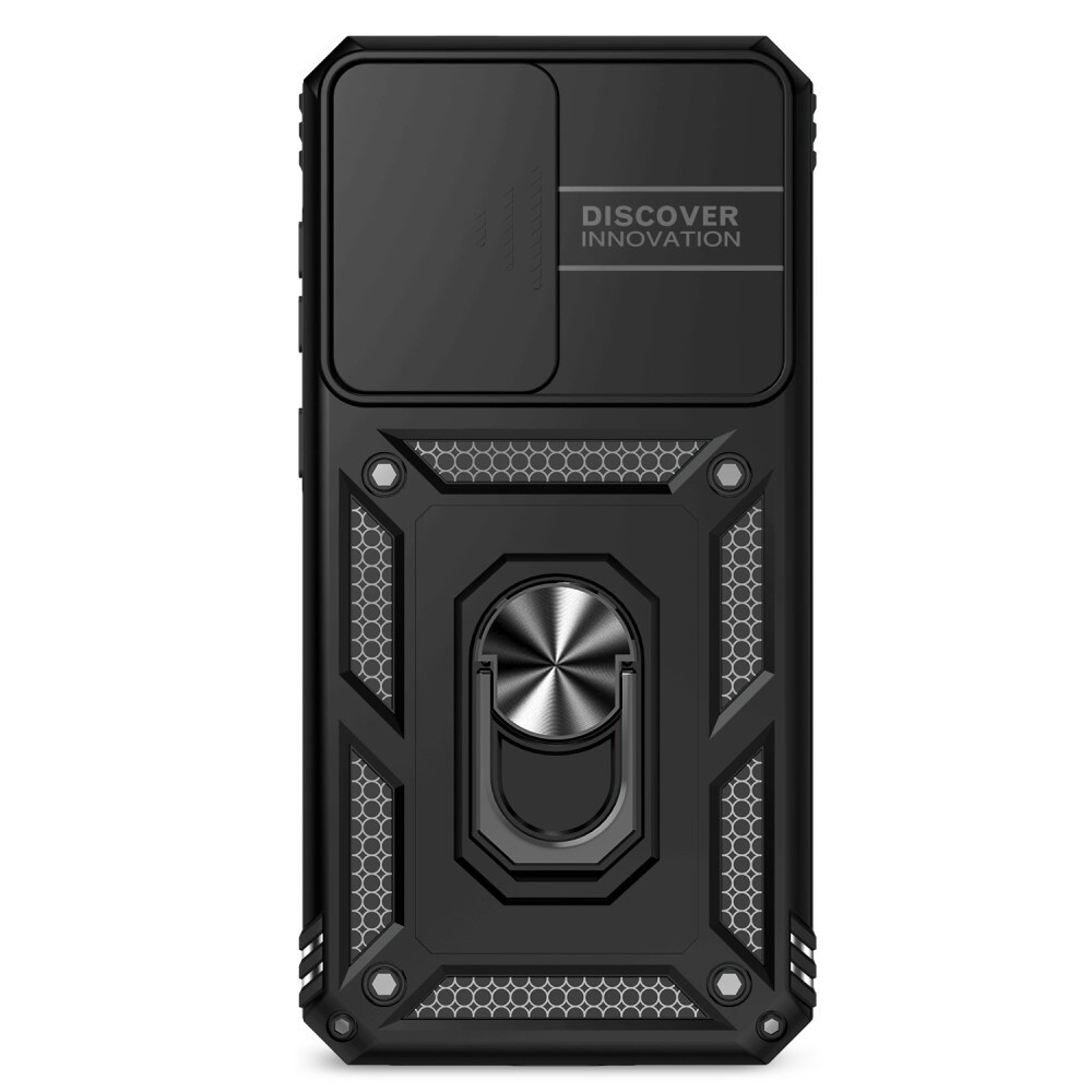 Samsung Galaxy A56 Cover med kamerabeskyttelse & fingerring, Sort