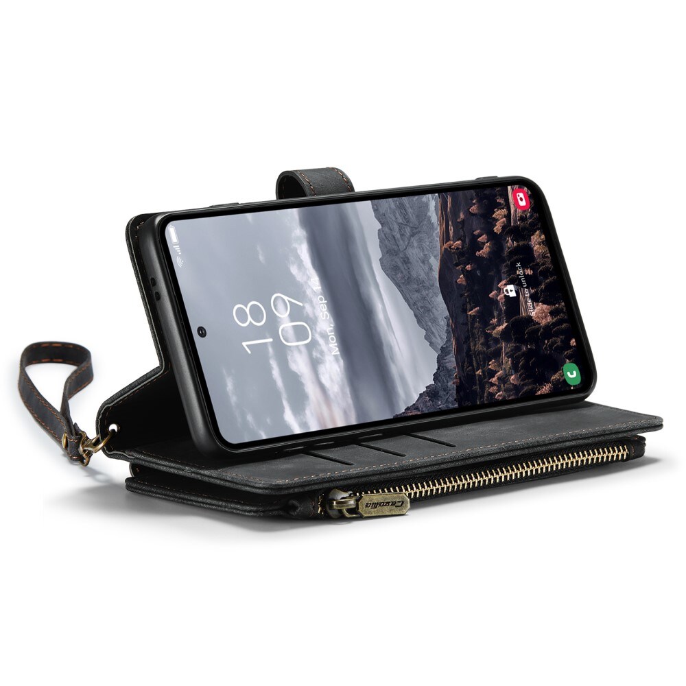 Samsung Galaxy S25 Plus Pungetui med lynlås, Sort