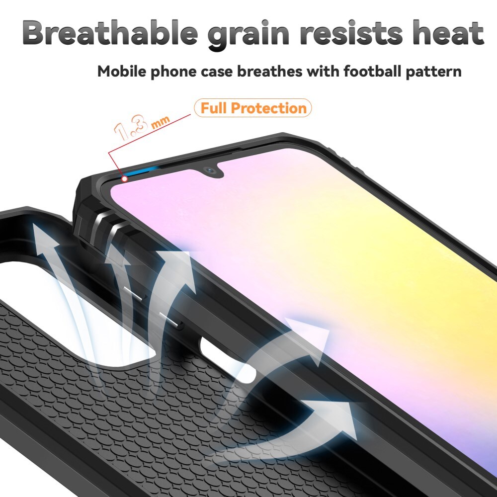 Samsung Galaxy A26 Cover med kamerabeskyttelse & fingerring, Sort