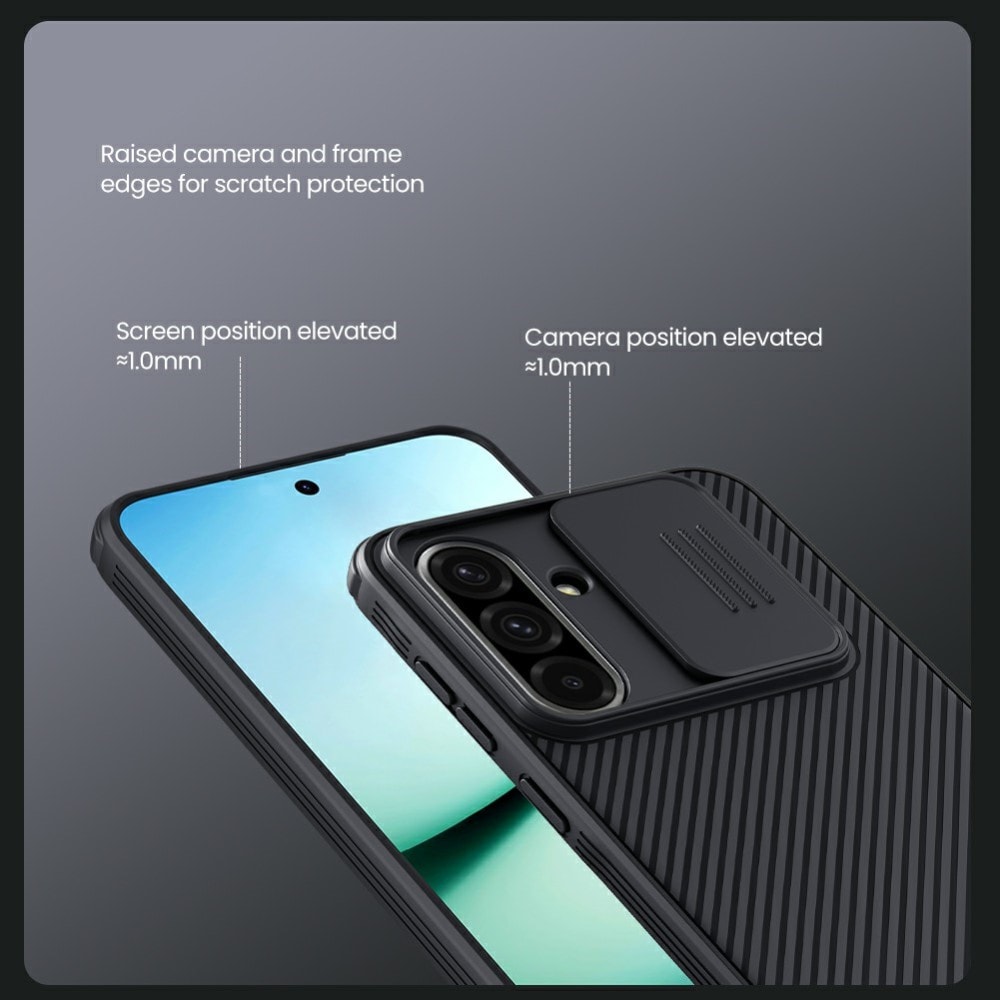 Samsung Galaxy A36 Cover med kamerabeskyttelse - CamShield, Sort