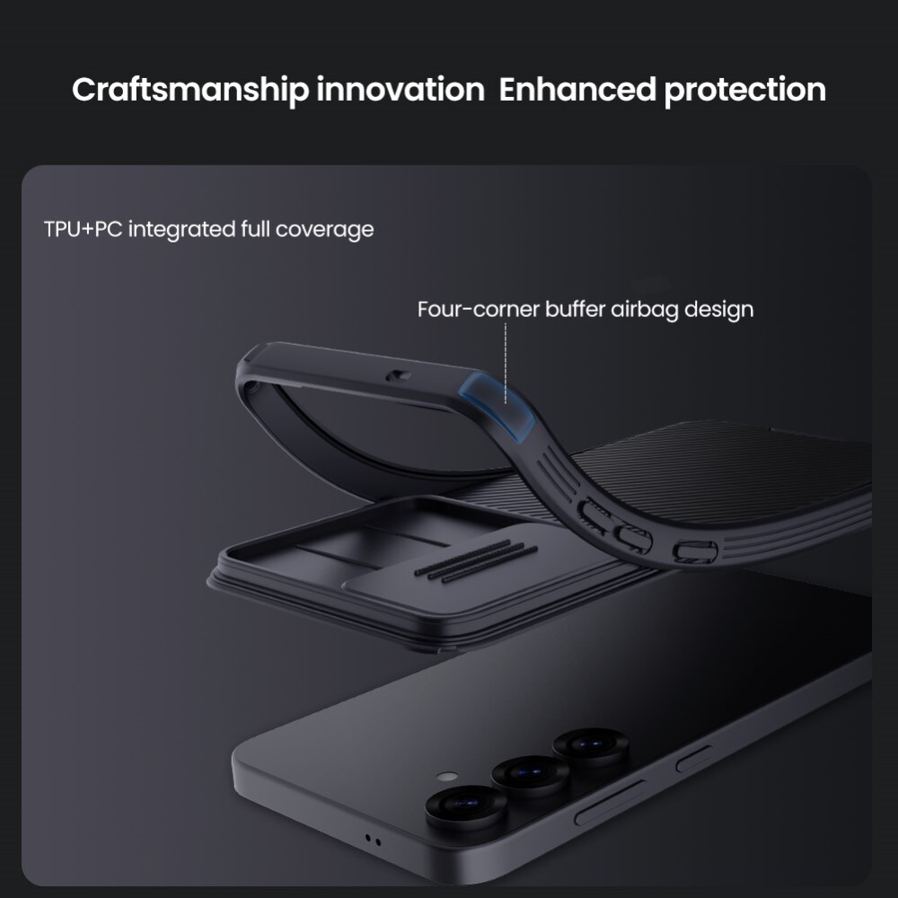 Samsung Galaxy S25 Plus Cover med kamerabeskyttelse - CamShield, Sort