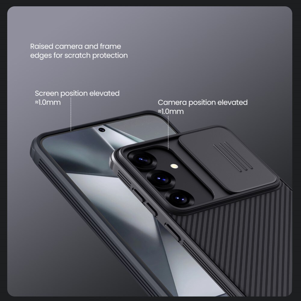 Samsung Galaxy S25 Plus Cover med kamerabeskyttelse - CamShield, Sort