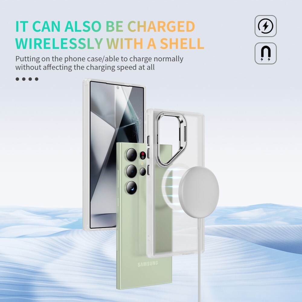 Samsung Galaxy S25 Ultra Hybridcover med MagSafe og kickstand, Gennemsigtig