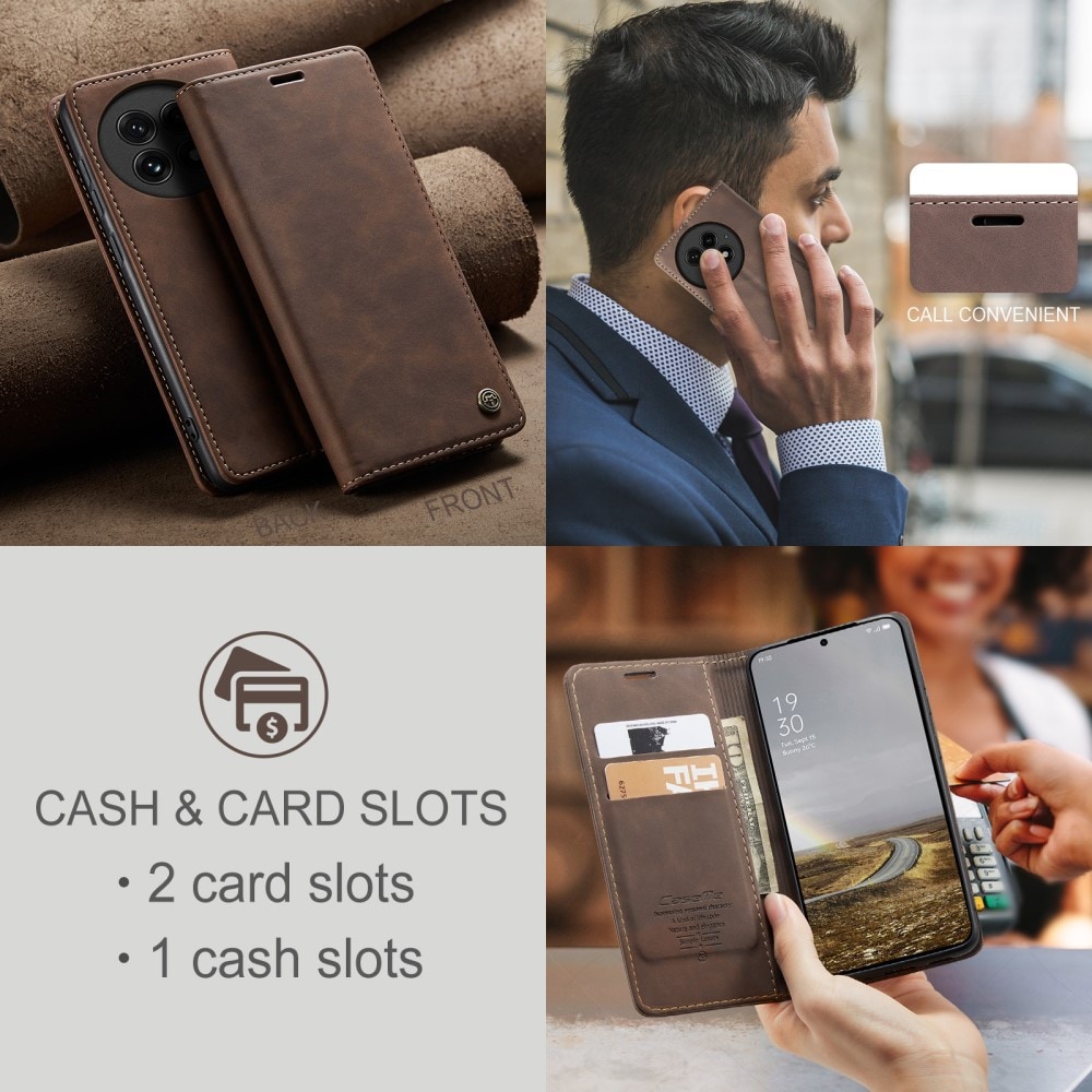  OnePlus 13 Slankt pungetui, Brun