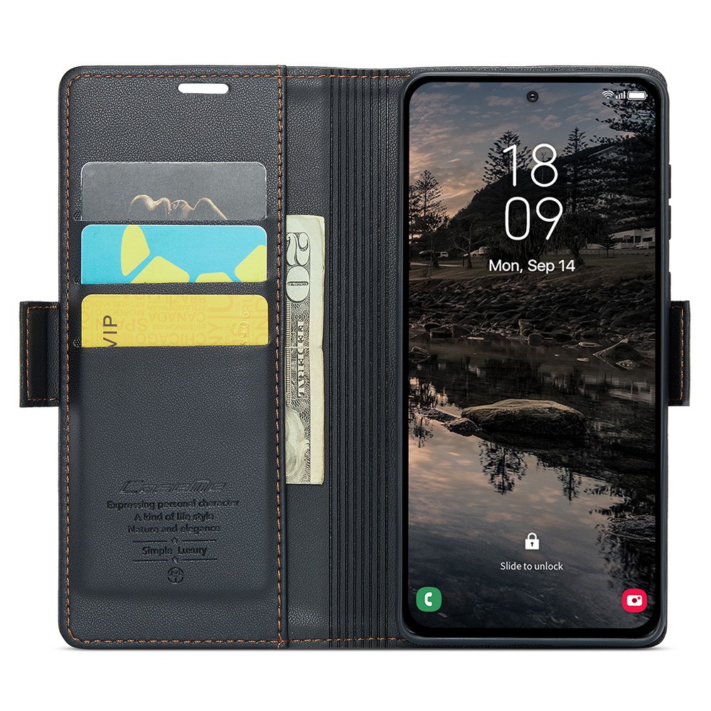 Samsung Galaxy S25 Plus Slankt RFID-pungetui, Sort