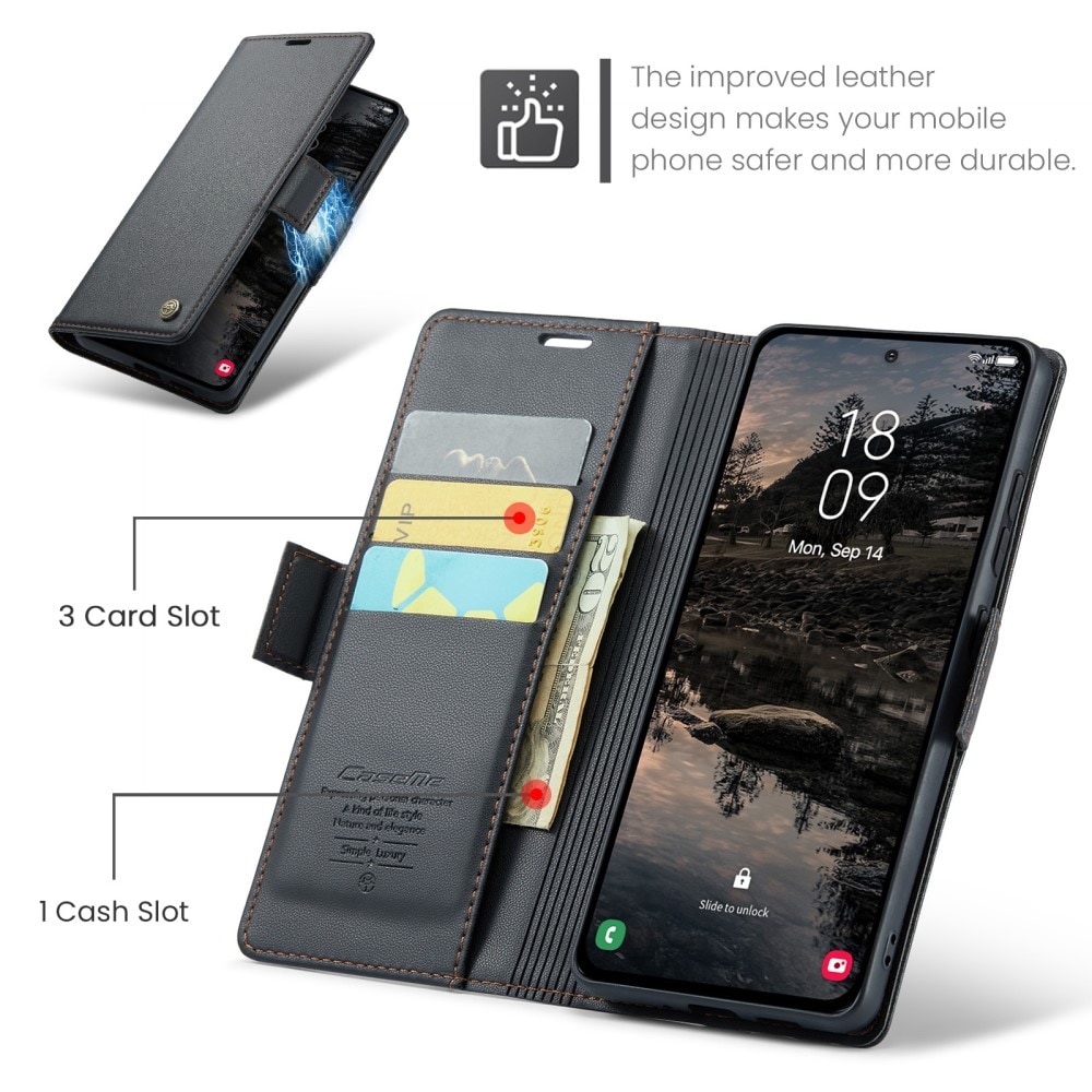 Samsung Galaxy S25 Plus Slankt RFID-pungetui, Sort