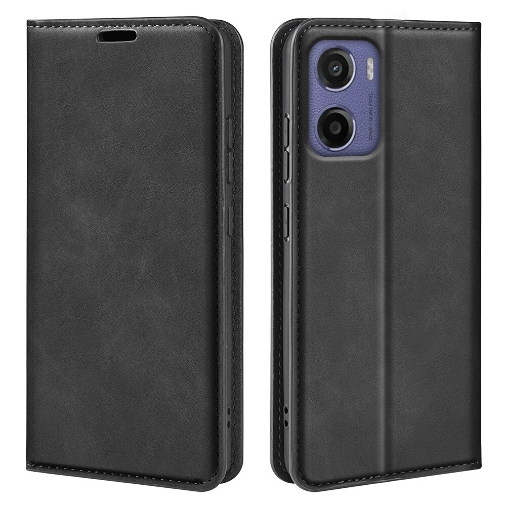 Motorola Moto E15 Slankt etui med kortholder, Sort