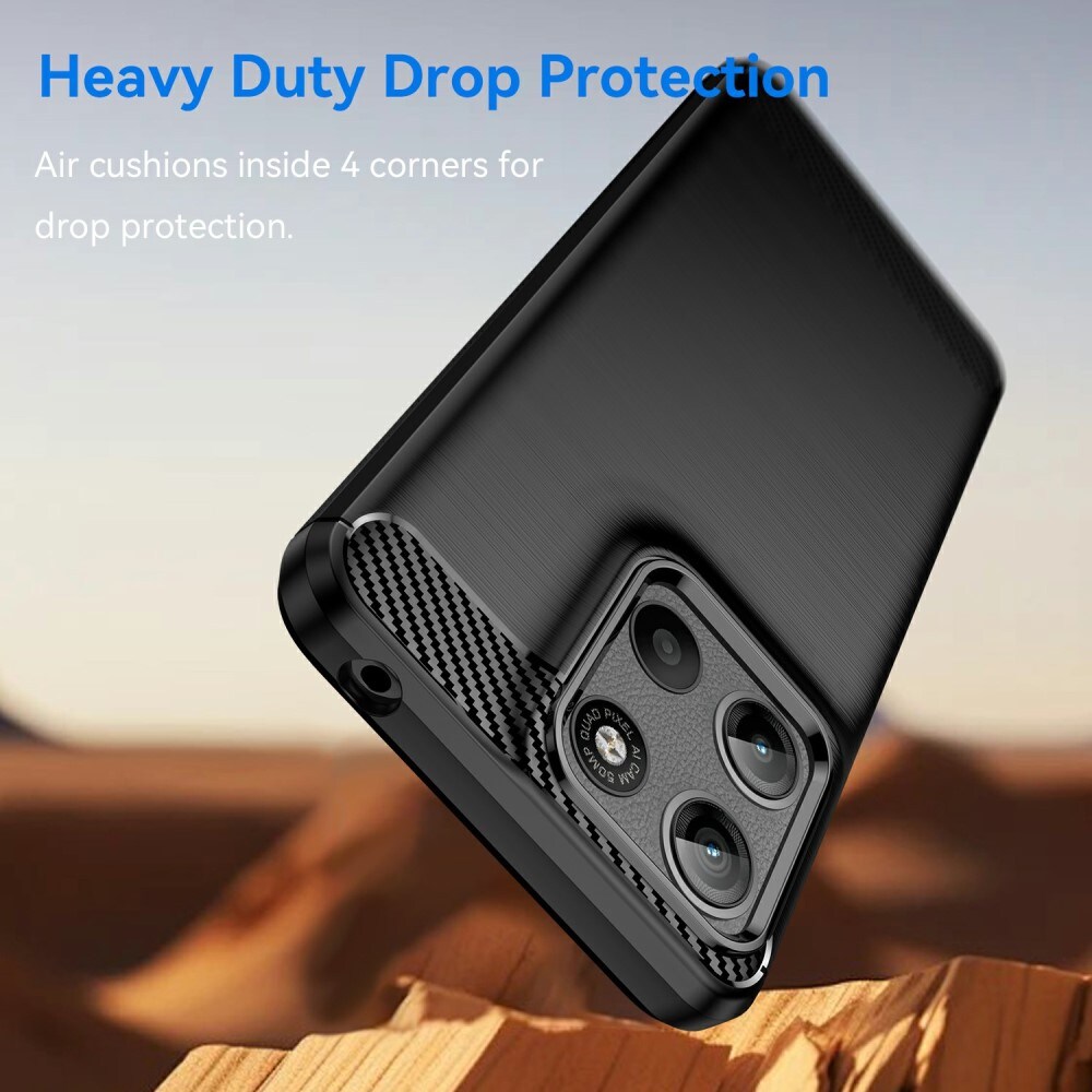 Motorola Moto G15 Power TPU-cover Brushed, Sort