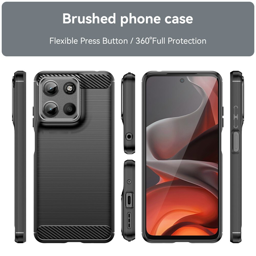 Motorola Moto G15 Power TPU-cover Brushed, Sort
