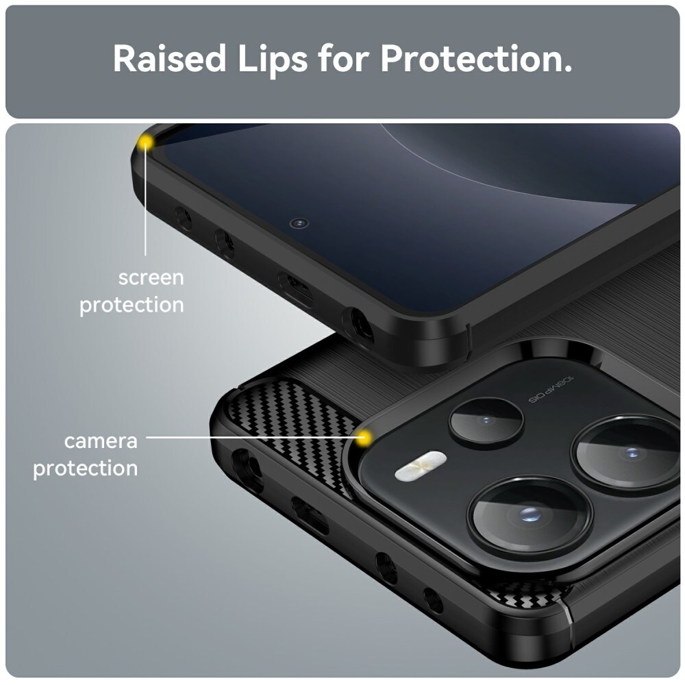 Xiaomi Redmi Note 14 4G TPU-cover Brushed, Sort