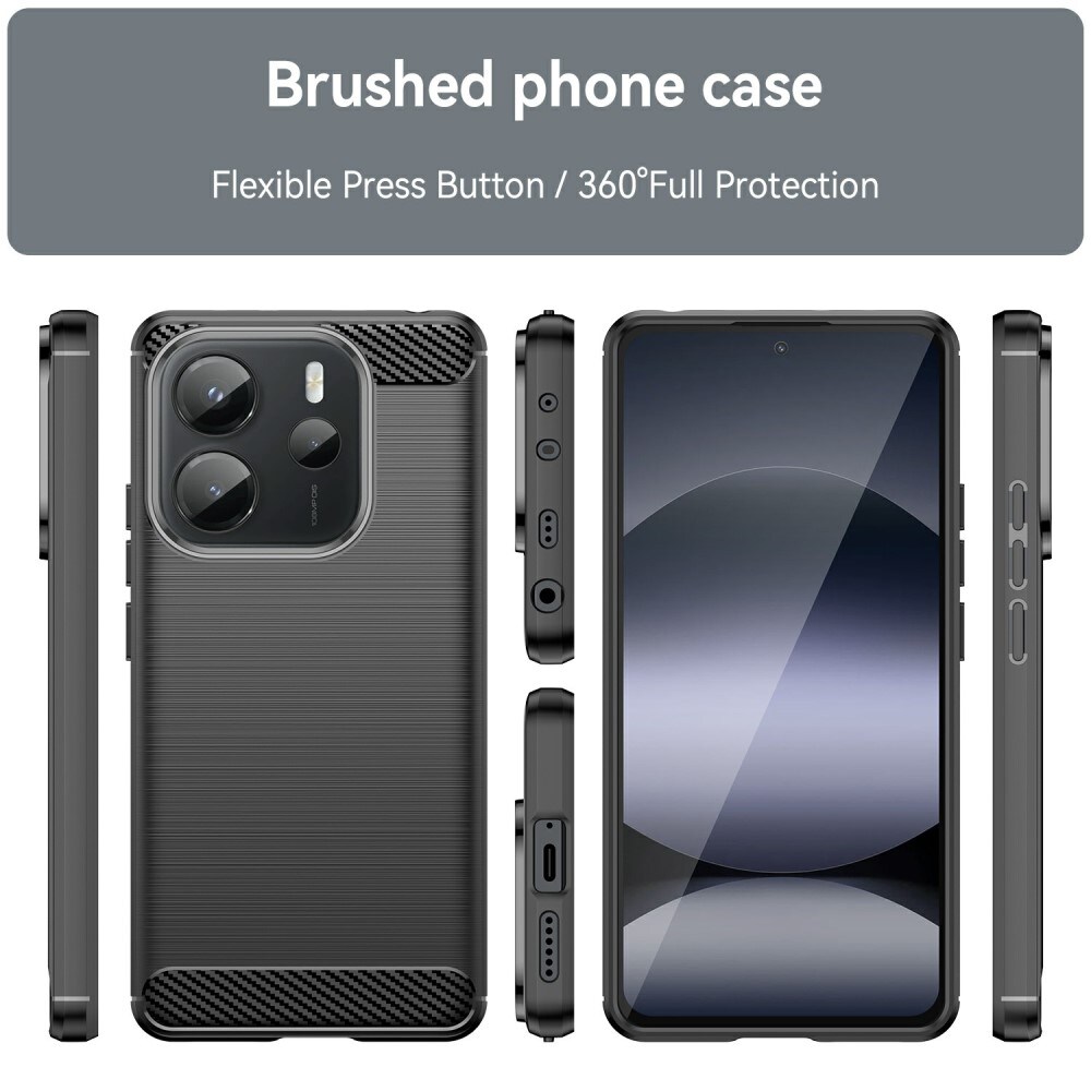 Xiaomi Redmi Note 14 4G TPU-cover Brushed, Sort