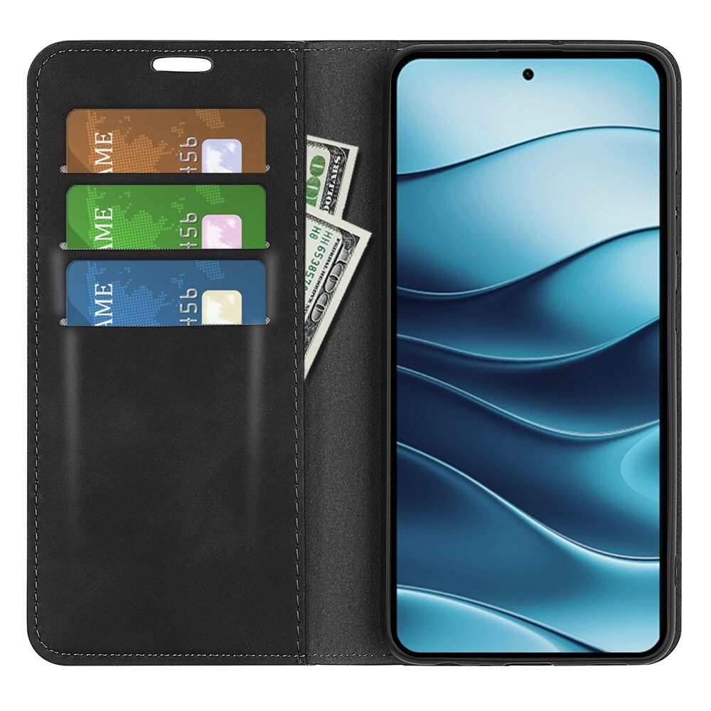 Xiaomi Redmi Note 14 4G Slankt etui med kortholder, Sort