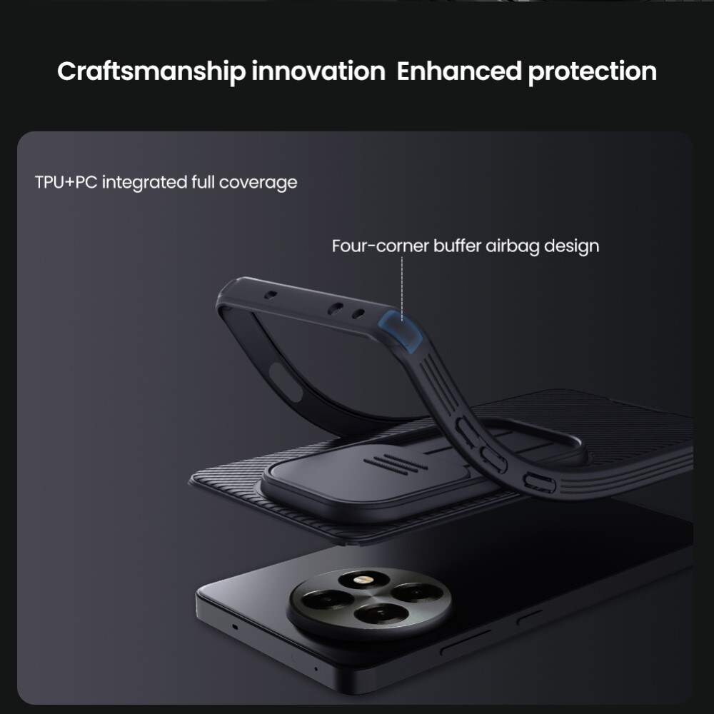  OnePlus 13R Cover med kamerabeskyttelse - CamShield, Sort