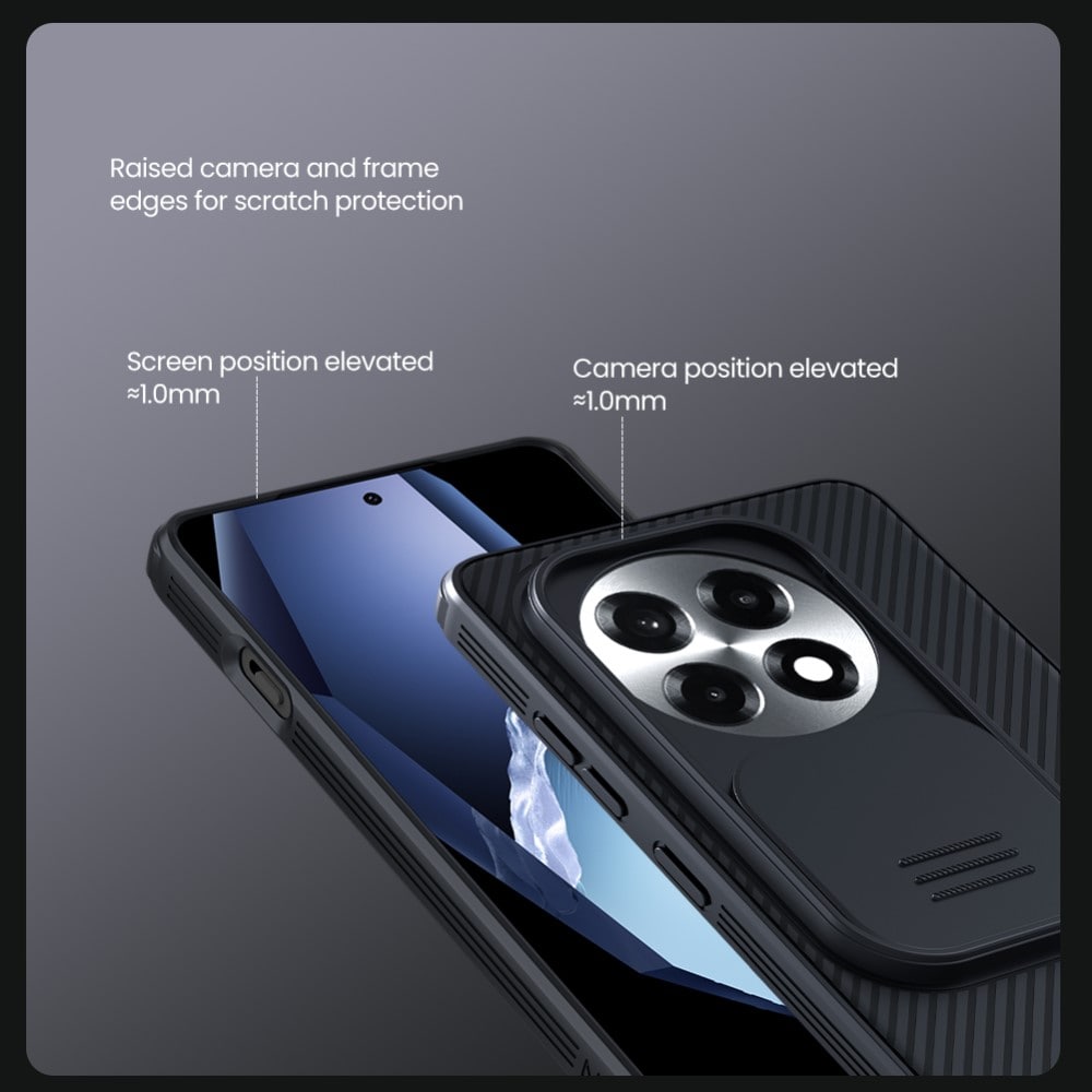  OnePlus 13R Cover med kamerabeskyttelse - CamShield, Sort