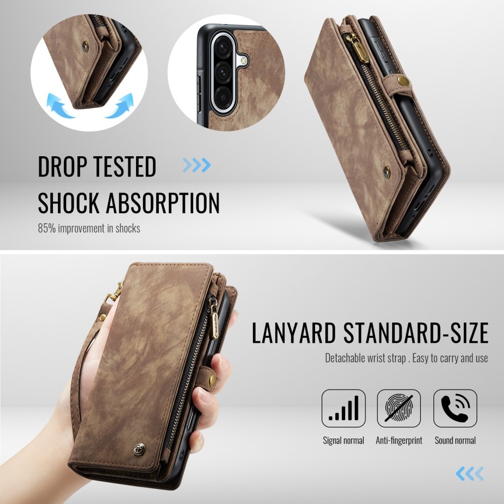 Samsung Galaxy A56 Rummeligt pungetui med mange kortholdere, Brun