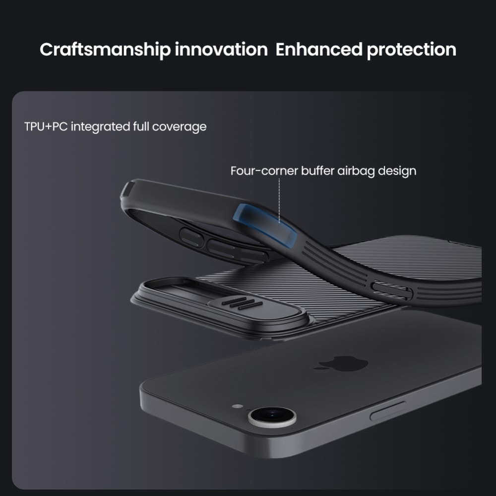 iPhone 16e MagSafe-cover med kamerabeskyttelse - CamShield, Sort