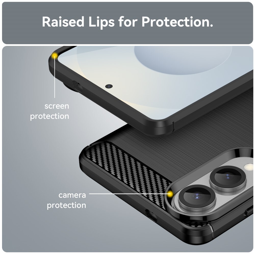 Samsung Galaxy S25 Edge TPU-cover Brushed, Sort