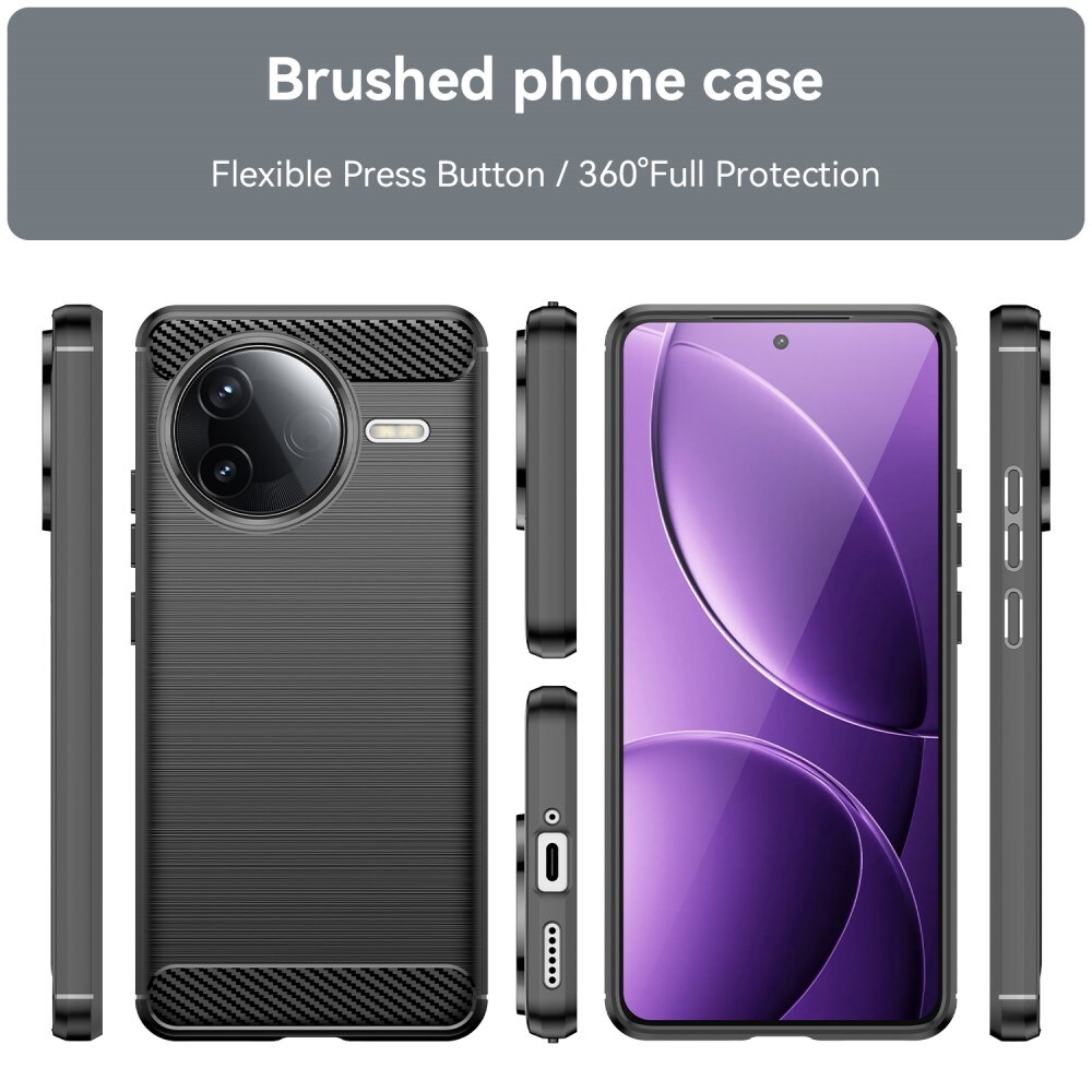 Xiaomi Poco F7 Pro TPU-cover Brushed, Sort