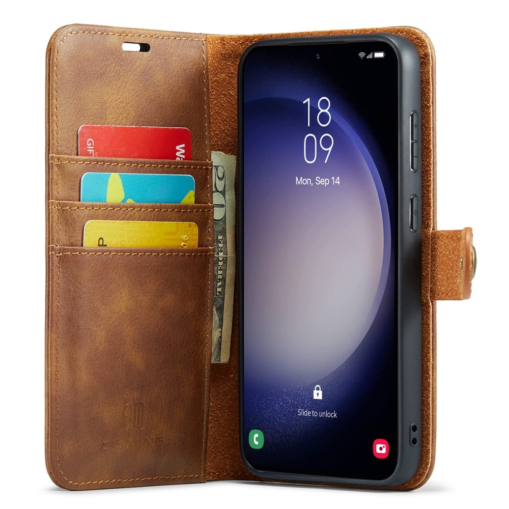Samsung Galaxy A56 Pungetui med aftageligt cover, Cognac
