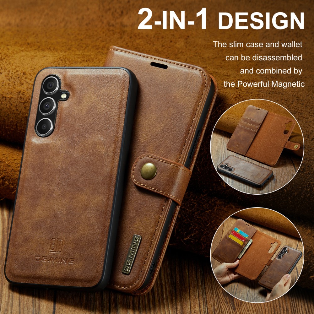 Samsung Galaxy A56 Pungetui med aftageligt cover, Cognac