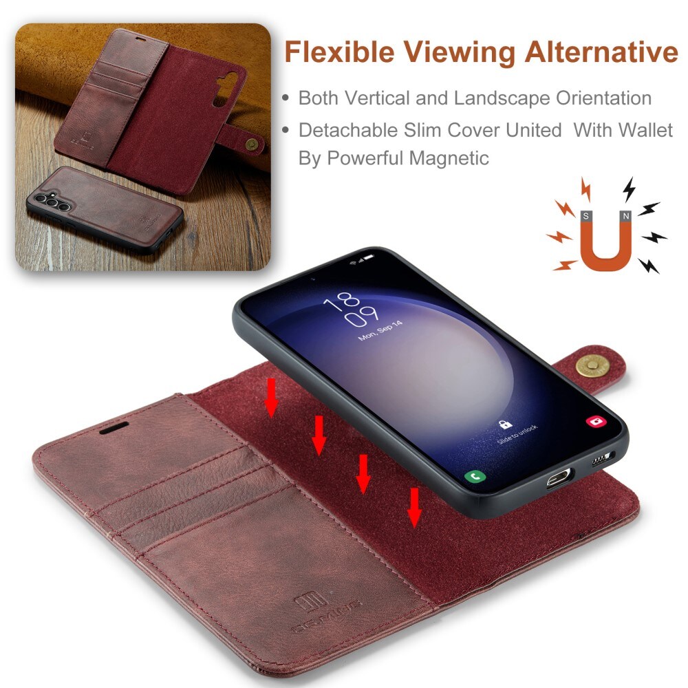 Samsung Galaxy A56 Pungetui med aftageligt cover, Red