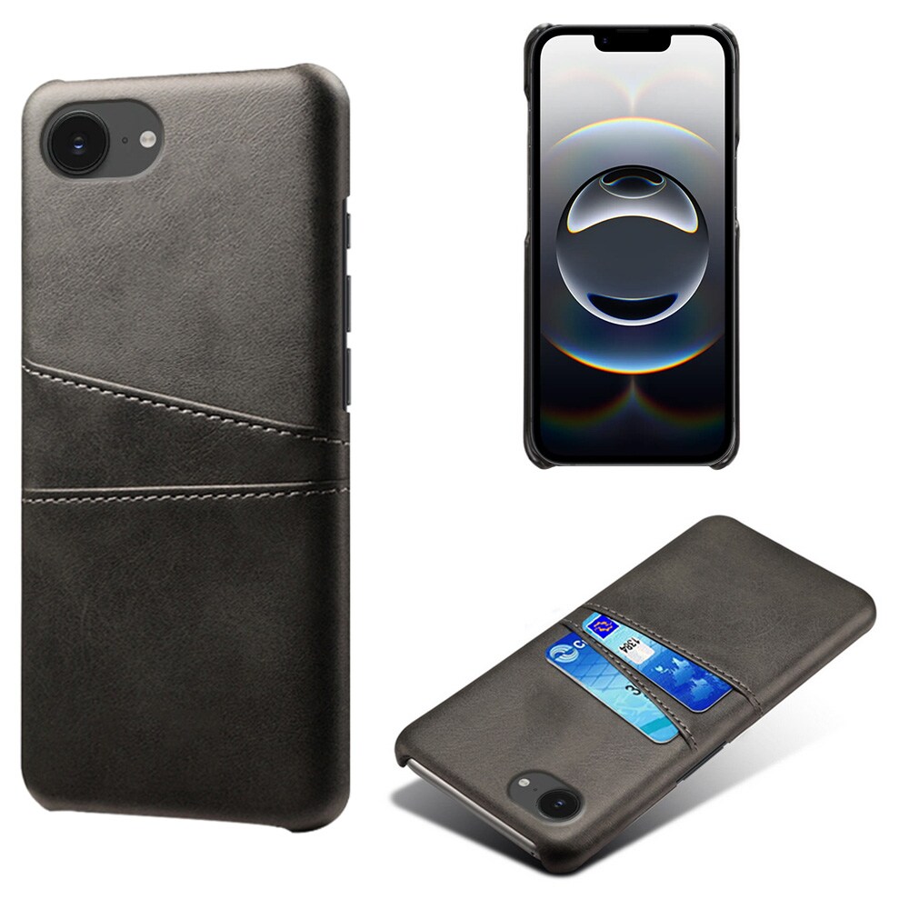 iPhone 16e Smart cover med 2 kortholdere, Sort