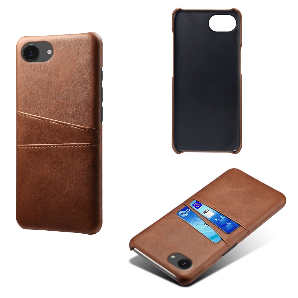 iPhone 16e Smart cover med 2 kortholdere, Brun