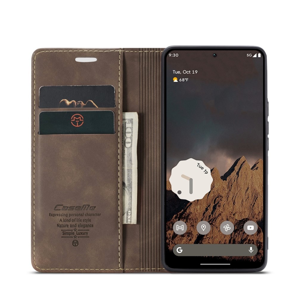 Google Pixel 9a Slankt pungetui, Brun