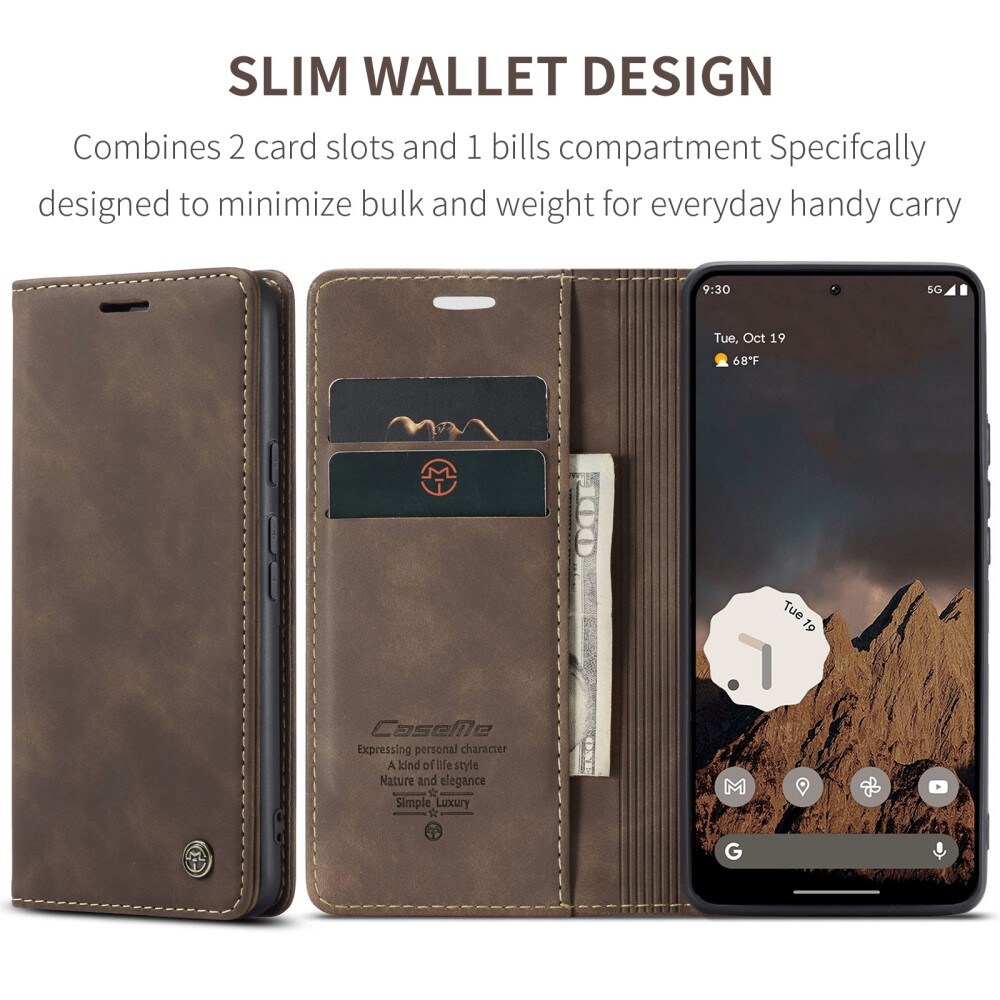 Google Pixel 9a Slankt pungetui, Brun