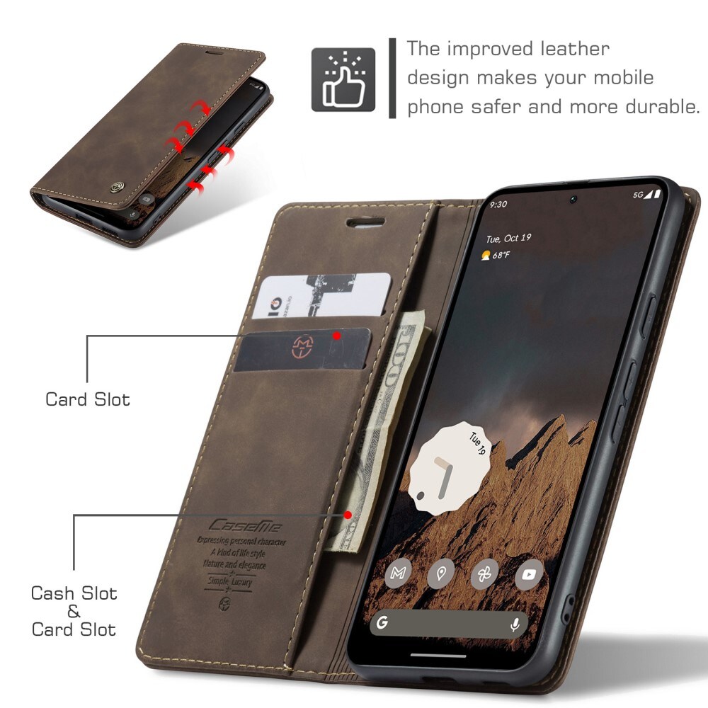 Google Pixel 9a Slankt pungetui, Brun
