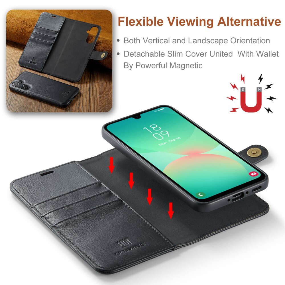 Samsung Galaxy A26 Pungetui med aftageligt cover, Black