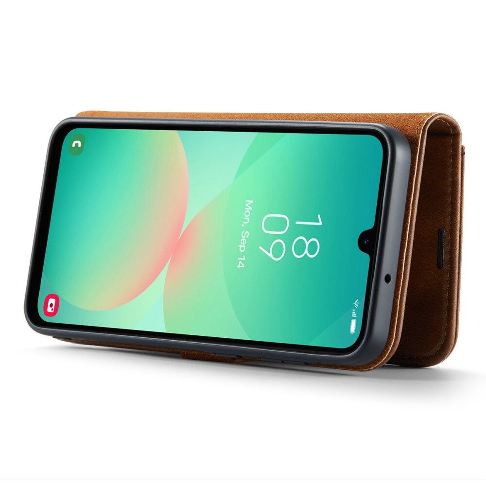 Samsung Galaxy A26 Pungetui med aftageligt cover, Cognac